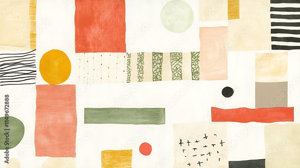 Poster abstract geometric background with colorful shapes and textures for modern design