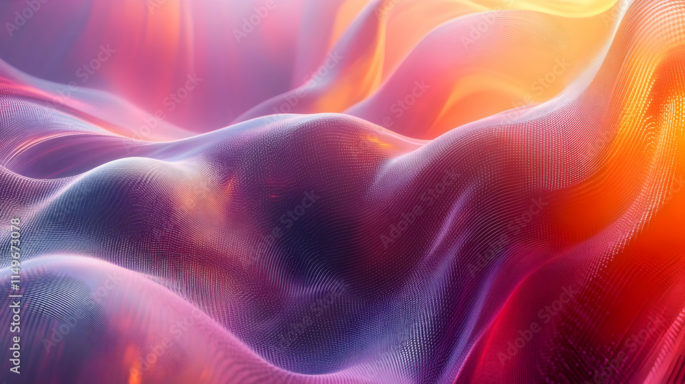 Poster Abstract waves of color and light create a dynamic, flowing texture.