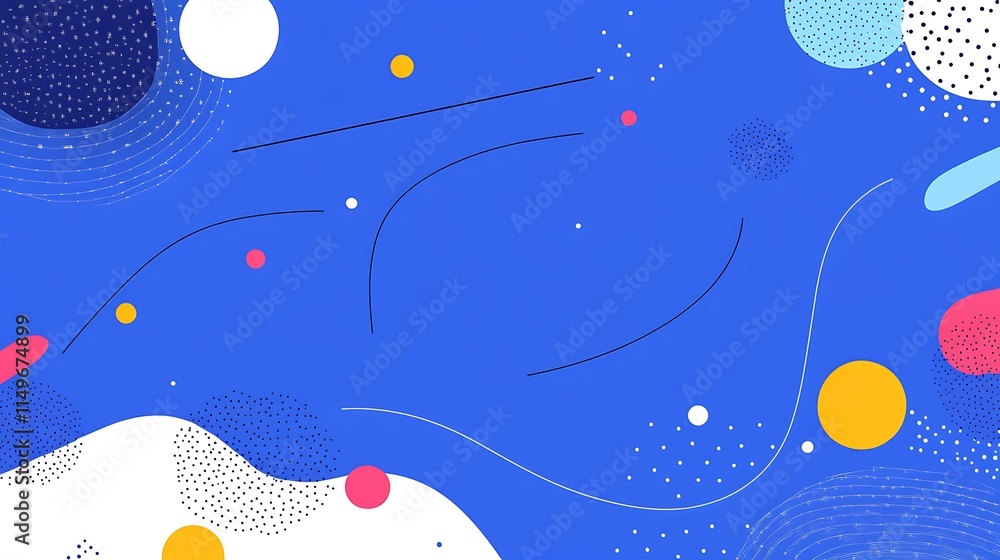 Poster colorful abstract background with geometric shapes and playful patterns