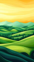 Obraz premium Exploring rolling green hills nature landscape vibrant environment aerial view peaceful concept