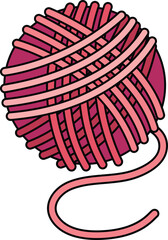 yarn outline on white background illustration