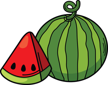 recommend clip art: illustration of water melon outline white on background vector