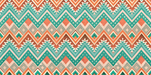 Vibrant geometric pattern showcasing teal and coral colors in a modern design.