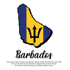 Vector Barbados flag or map banner Barbados flag Vector illustration design Barbados independence day banner design 