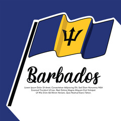 Vector Barbados flag banner Barbados flag Vector illustration design Barbados independence day banner design 