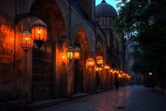 A stunning collection of Ramadan-themed visuals, featuring serene prayers, traditional architecture under the moonlight, and moments of reflection, ideal for cultural and religious projects 