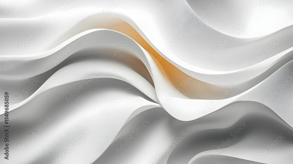 Aufkleber abstract waves of white fabric with soft folds and a hint of warmth.
