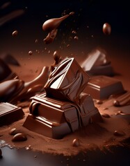 close-up Art of National Dark Chocolate Day, chocolate lover