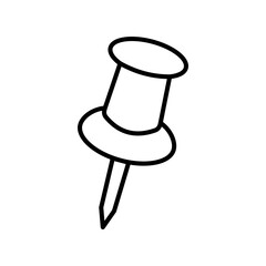 push pin icon, simple flat style, illustration, logo sign symbol pictogram template, for ui or ux isolated on white for mobile app, editable