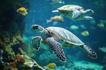 Obraz premium sea turtle swimming