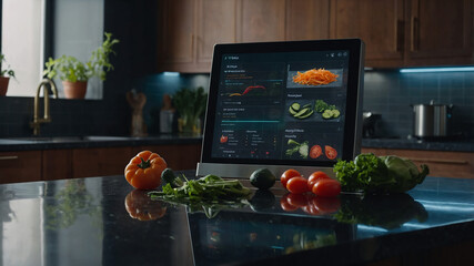 Smart kitchen assistant with holographic recipe screen