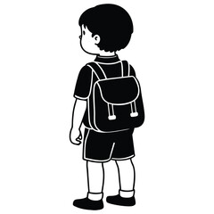 Cartoon children going back to school