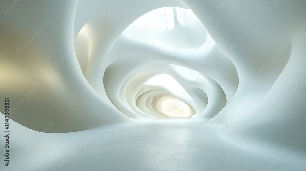Poster a smooth white abstract design with light gray accents and soft shadow gradients.