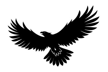 eagle with wings silhouettee