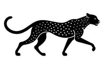 Silhouette of a sprinting cheetah