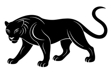 Black silhouette of a prowling panther