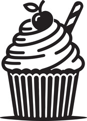 Cupcake silhouette vector illustration