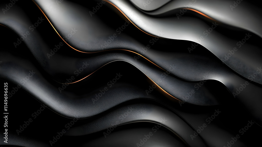 Poster abstract waves in dark tones with subtle highlights create a dynamic visual flow.