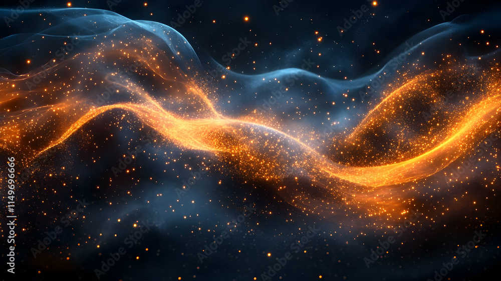 Poster abstract waves of light and color create a mesmerizing visual effect.