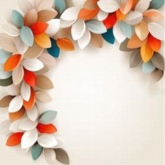 beautiful illustration of colorful leaves forming decorative border, perfect for various design projects