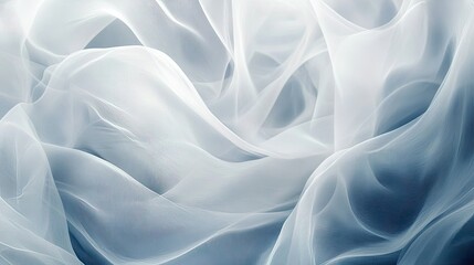 Fototapeta premium Delicate white abstract background with soft overlapping curves for a clean design.
