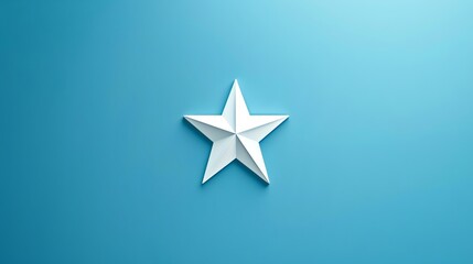 A white star on a blue background.