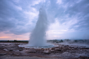 Strokkur geyser in Golgen Circle Iceland