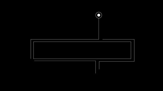 Call out animation on black background,   frame  element. 4K video