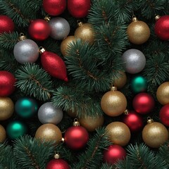 A 3D icon of a Christmas garland, featuring vibrant green pine branches adorned with sparkling red, gold, and silver ornaments, and tiny twinkling lights. The garland is intricately designed with a sh