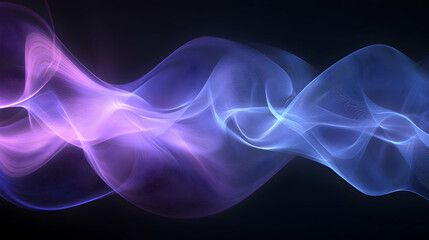 Fototapeta premium 3D abstract background featuring smooth, flowing curves in a vibrant gradient of purple and blue, illuminated with soft lighting, creating a futuristic and dynamic atmosphere