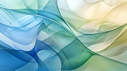 Fototapeta premium 3D abstract background with layered, translucent geometric planes, dynamic shadows, and a calming palette of blues and greens, creating a sense of depth and tranquility