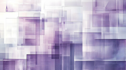 3D-inspired abstract background with overlapping translucent layers, illuminated with soft lighting, in shades of purple, silver, and white, for a modern and sophisticated vibe