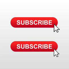 Red subscribe buttons with mouse cursors