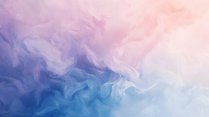 Fototapeta premium A soft gradient abstract background blending pastel hues of pink, blue, and lavender, creating a calming and serene visual