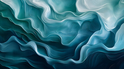 Obraz premium A soothing abstract background with soft blue and green gradients, accented by gentle flowing wave patterns for a calm and modern feel