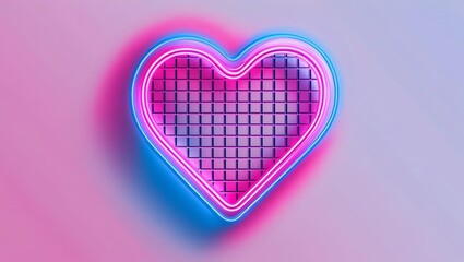 A vibrant neon heart design with a glowing effect, perfect for modern decor.