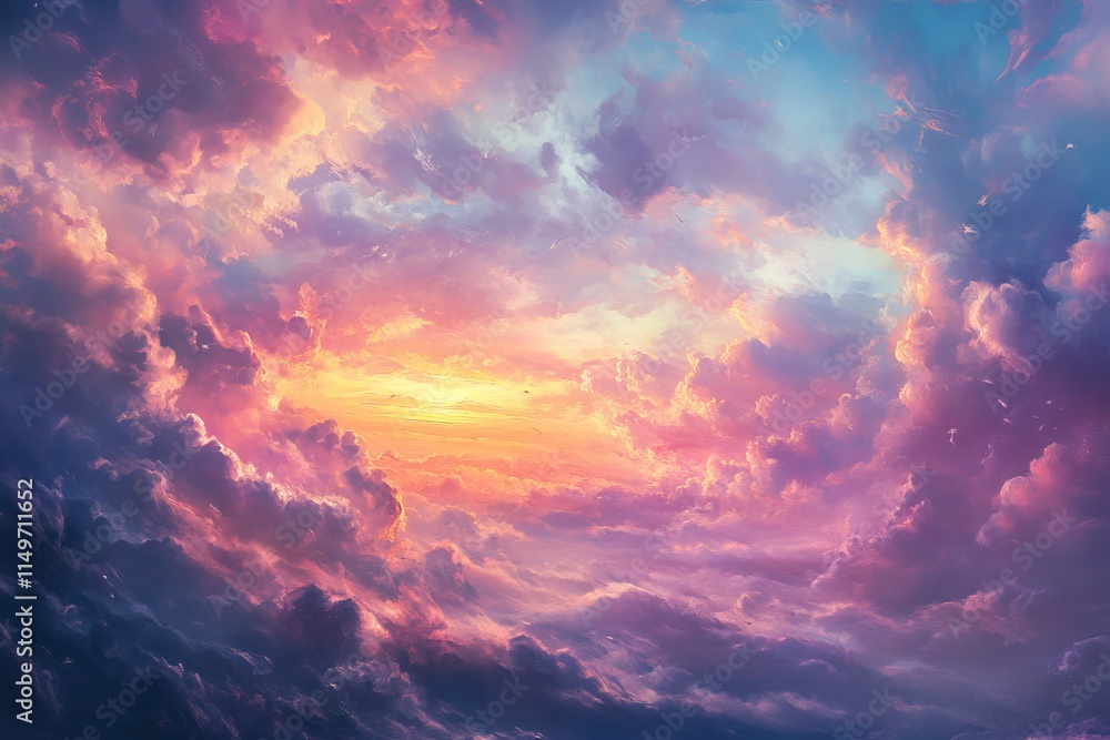 Poster Ethereal artistic background  a dreamy canvas of soft colors and mystical elements
