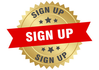 Obraz premium SIGN UP label on transparent background