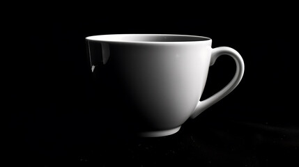 a white mug mockup on isolated black background, mug mockup