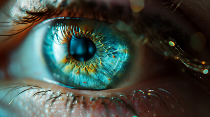 Close Up Macro Shot of a Perfect Blue Eye with Intricate Details