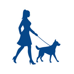 silhouette of a person with a dog