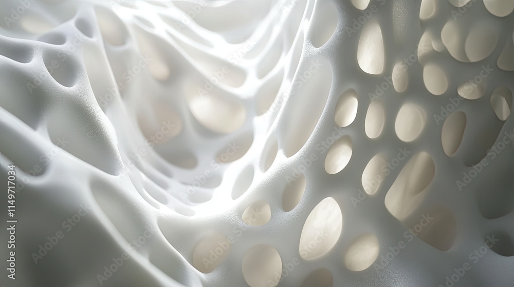 Poster wavy abstract white design with a 3d effect, blending texture and light for a modern look.