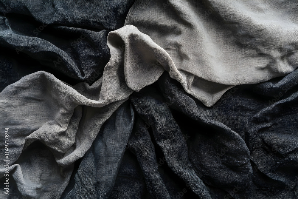 Aufkleber abstract black background featuring crumpled dark fabrics, creating a textured and moody atmosphere 