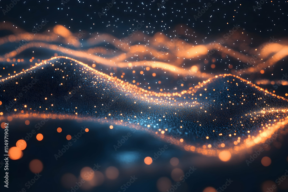Aufkleber abstract energy flow with glowing lines and sparks, creating a sense of movement and vitality, ideal