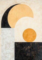 幾何学的な形が印象的な抽象アート作品の詳細