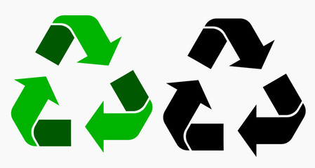 recycle icon with two different color vector illustration sign symbol