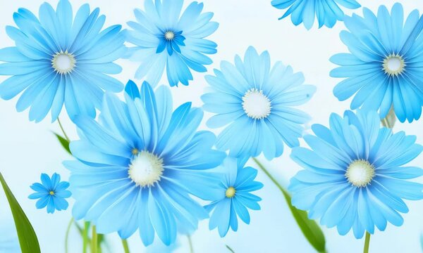 spring blue flower background close illustration bloom floral, petal natural, colorful beauty spring blue flower background close