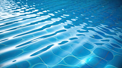 Plakat Close-Up View of Calm Water with Ripples and Sunlight Reflections in Blue and Turquoise Hues