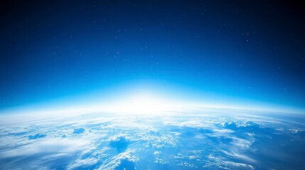 A breathtaking cloudscape paints the blue sky with fluffy white clouds, a canvas of nature's artistry