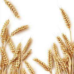 ears of wheat on a white background